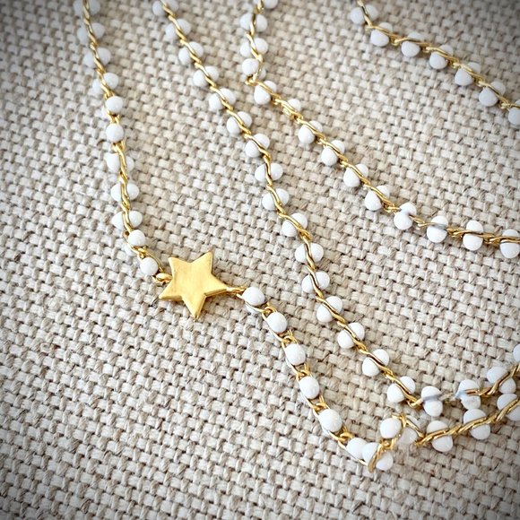 NWT Madewell Enameled Chain Star Necklace - Picture 2 of 6